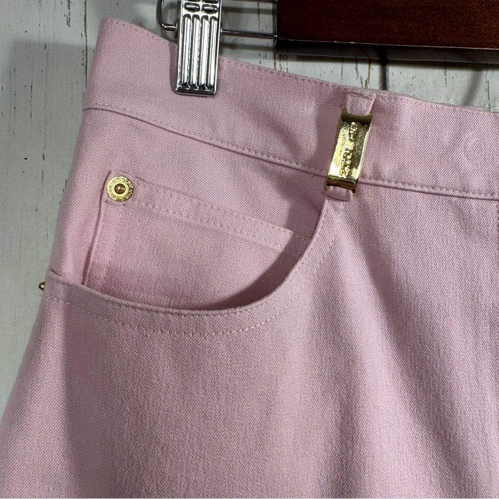 St John Sport Essentials By Marie Gray Stretch Light Pink Crop High Waist Pants - Picture 3 of 15